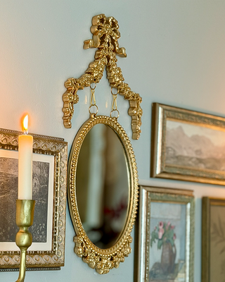 Sculpted Baroque Oval Wall Mirror