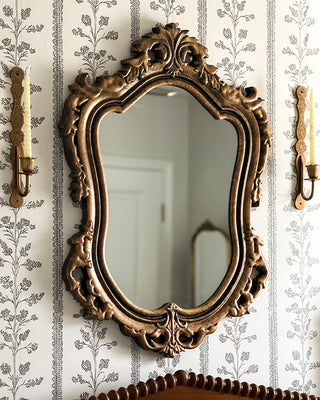 Grand Chateau Distressed Wood Arched Wall Mirror