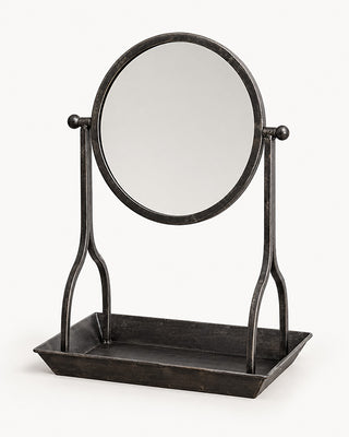 Round Vanity Mirror With Tray