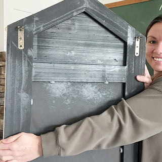 Grandeur Pediment Mirror | Distressed Wood Antique Scrollwork