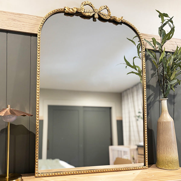 Led Bow Mirror Antique Gold Bow Mirror, Choose Your Size - Decor Steals