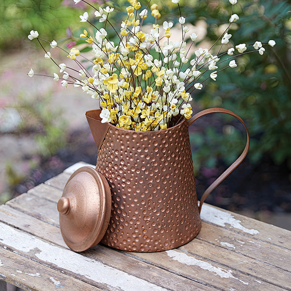 Hammered Copper Finish Decorative Pitcher - Decor Steals