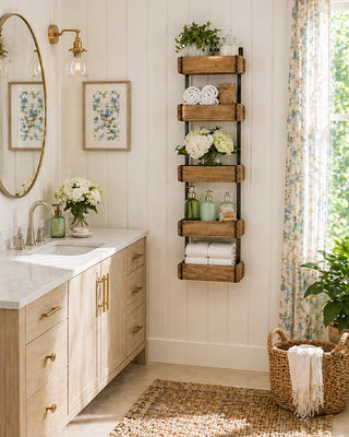 5-Tier Vintage Brick Mold Wall Hanging Shelf