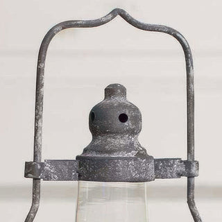 Distressed metal lantern top detail