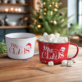 Mr. & Mrs. Claus Mugs, Set of Two