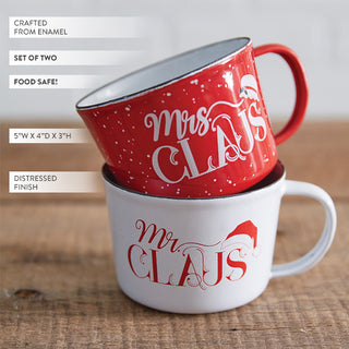 Mr. & Mrs. Claus Mugs, Set of Two
