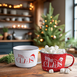 Mr. & Mrs. Claus Mugs, Set of Two