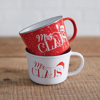 Mr. & Mrs. Claus Mugs, Set of Two