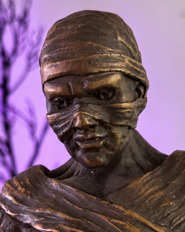 Old-World Bronze Mummy Statue Bowl