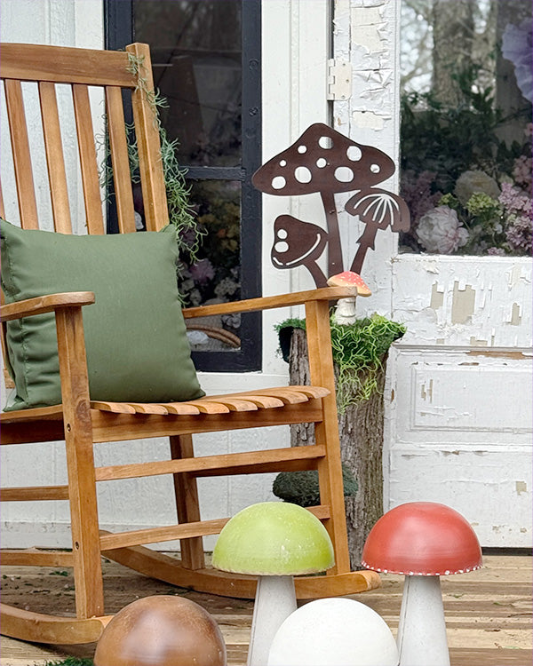 Rustic Mushroom Silhouette Garden Cutout