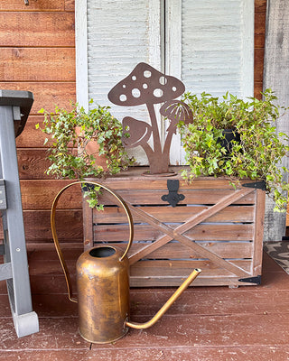 Rustic Mushroom Silhouette Garden Cutout