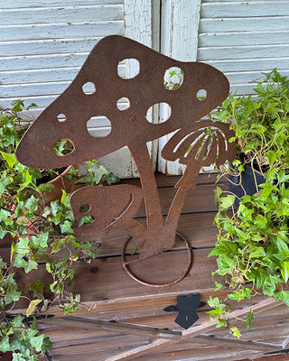 Rustic Mushroom Silhouette Garden Cutout