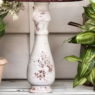 Rustic iron mushroom garden decor base detail