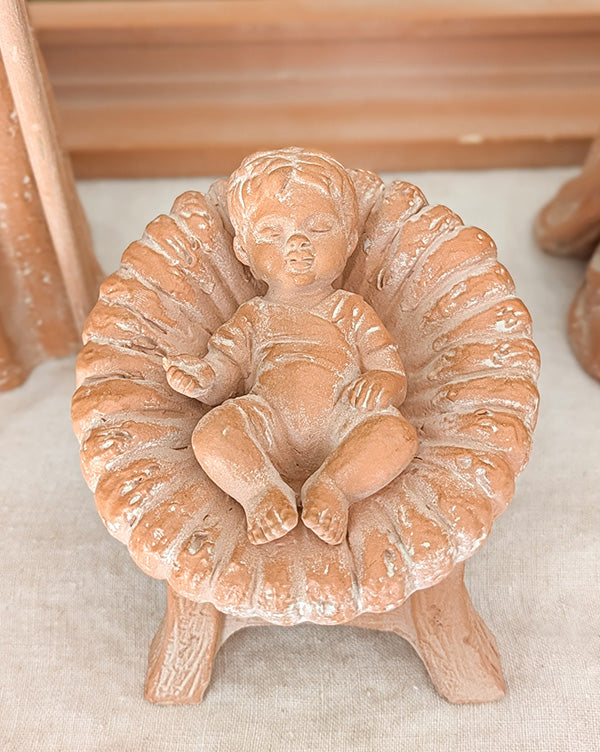 Faux-Terracotta Finish Nativity Scene Set