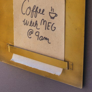 Antique Brass Magnetic Note Roll Dispenser with Kraft Paper