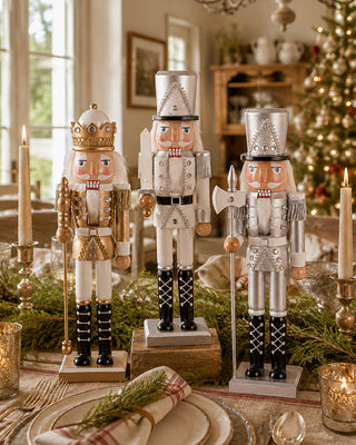 Artisan Glitz Wood Nutcracker Figures, Set of 3