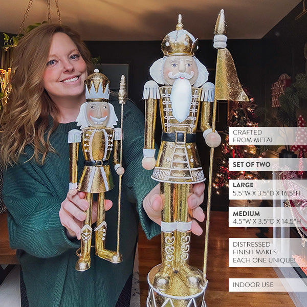Vintage Gold Metal Nutcracker King - Decor Steals
