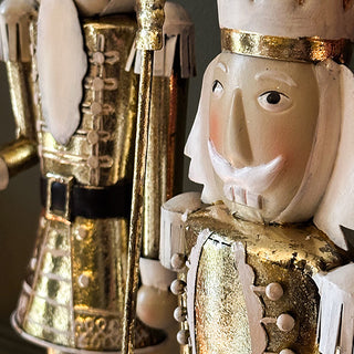 Vintage Gold Metal Nutcracker King, Set of Two