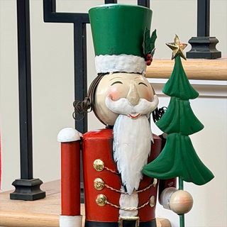 Whimsical Metal Nutcracker Figurine, Set of 2 | Santa and Soldier Christmas Decor