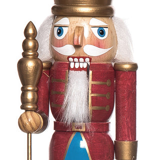 Black top hat soldier nutcracker with gold star emblem wooden sword and detailed military uniform