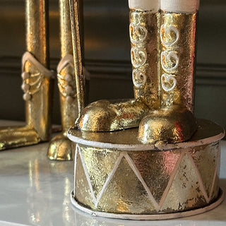 Vintage Gold Metal Nutcracker King, Set of Two