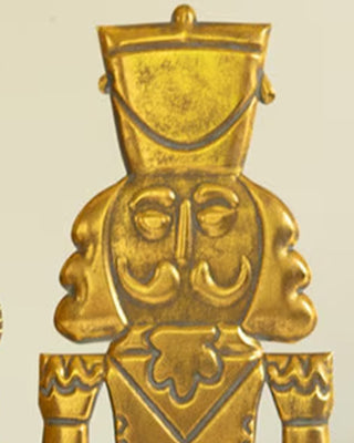 Statuesque Antique Gold Nutcracker Soldiers, Set of 2