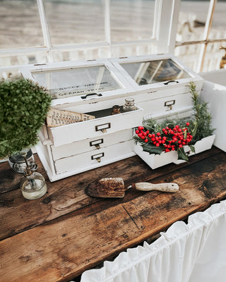 Vintage-Inspired Apothecary Cabinet with Lift-Top Storage