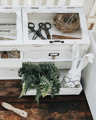 Vintage-Inspired Apothecary Cabinet with Lift-Top Storage