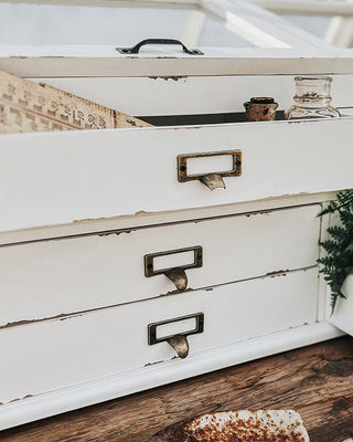 Vintage-Inspired Apothecary Cabinet with Lift-Top Storage