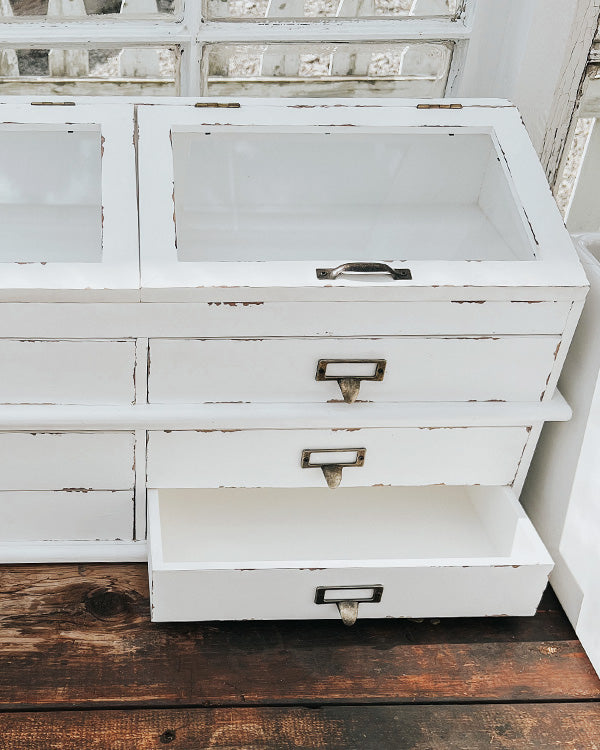 Vintage-Inspired Apothecary Cabinet with Lift-Top Storage