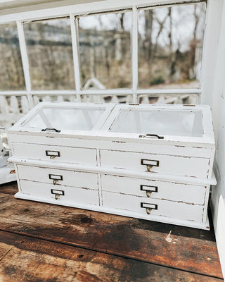 Vintage-Inspired Apothecary Cabinet with Lift-Top Storage