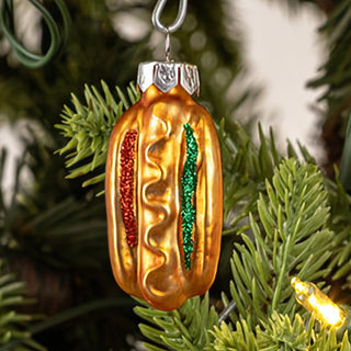 Hand-Painted Glass Fast Food Christmas Ornaments, Set of Six