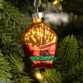 Hand-Painted Glass Fast Food Christmas Ornaments, Set of Six