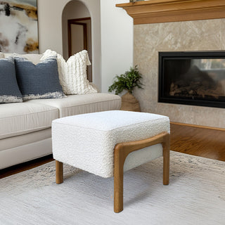Blanc Chic Boucle Ottoman