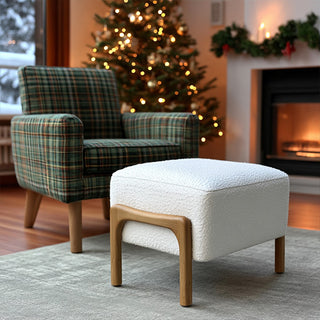 Blanc Chic Boucle Ottoman