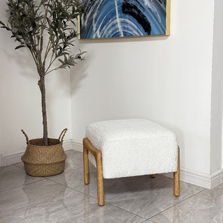 Blanc Chic Boucle Ottoman