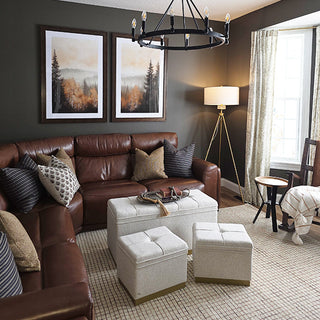 Upholstered ottoman bench and cube ottomans living room