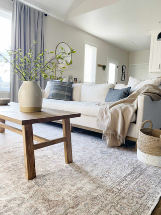 Vintage Cream Washable Area Rug