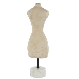 Full view of decorative dress form showing feminine silhouette