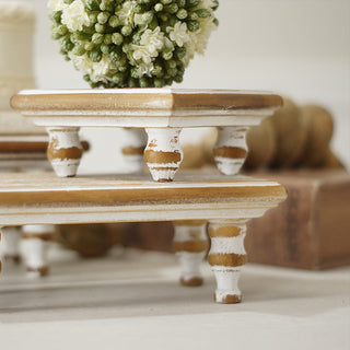 Vintage Inspired Tabletop Wood Risers, Set of 3