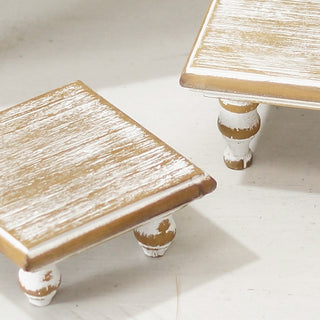 Vintage Inspired Tabletop Wood Risers, Set of 3