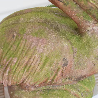 Textured moss patina pelican sculpture coastal decor