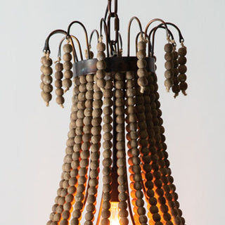 Close-up top detail of bead chandelier