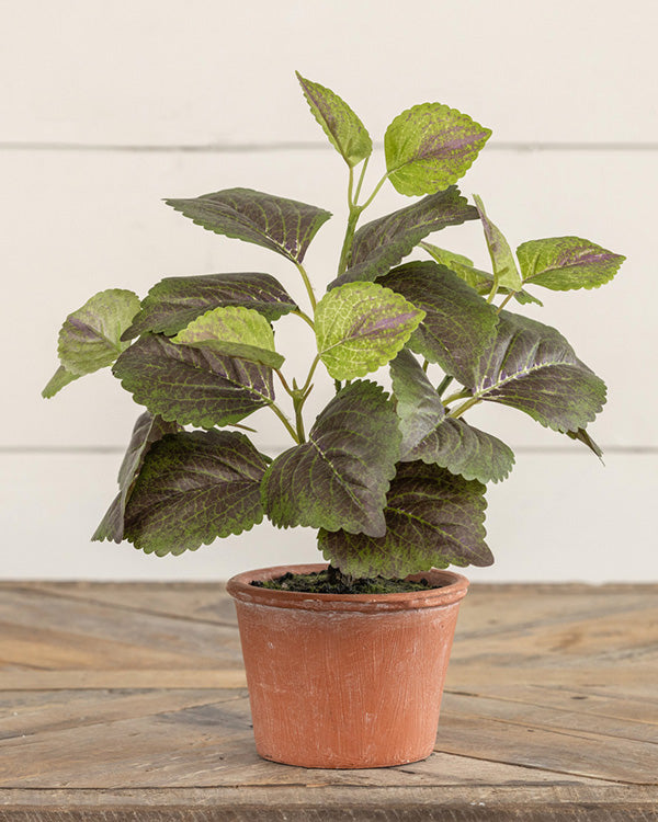 tall potted artificial plants Realistic Potted Perilla Artificial Plant 9 Inches Tall
