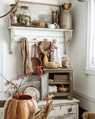 Countryside Rustic Fir Wood Tabletop Pie Safe