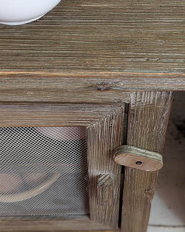 Countryside Rustic Wood Tabletop Pie Safe Cabinet
