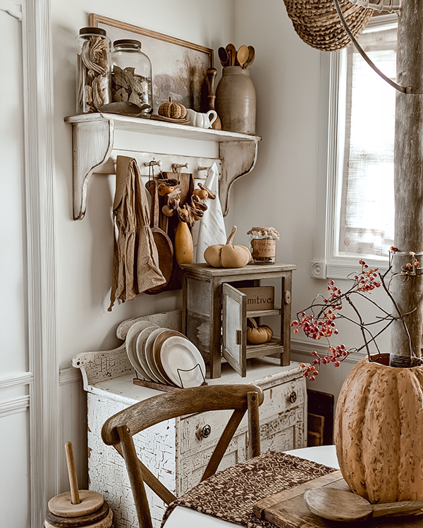 Countryside Rustic Wood Tabletop Pie Safe Cabinet
