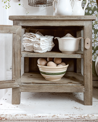 Countryside Rustic Fir Wood Tabletop Pie Safe