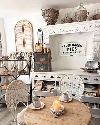 Reclaimed Wood Vintage Pie Safe Cabinet with Glass Doors