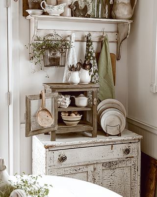 Countryside Rustic Fir Wood Tabletop Pie Safe